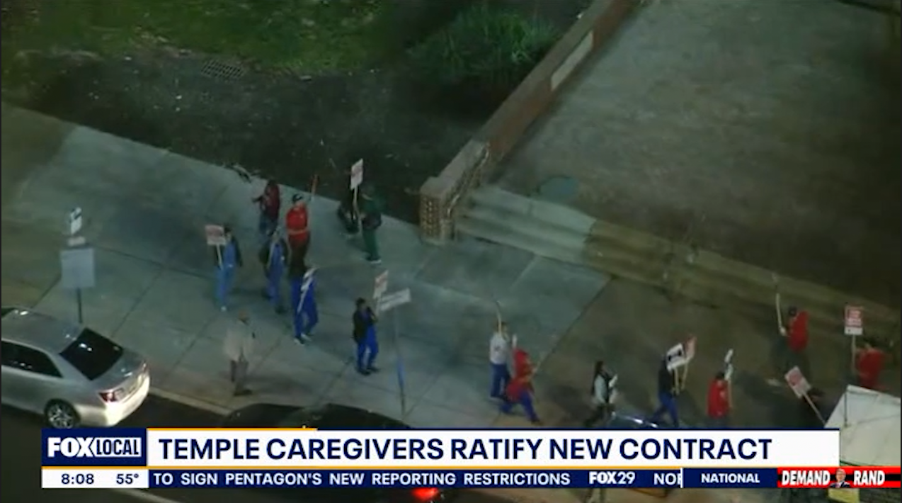 Fox29: Temple University Nurses, Techs & Pros Sign New 3-Year Contract