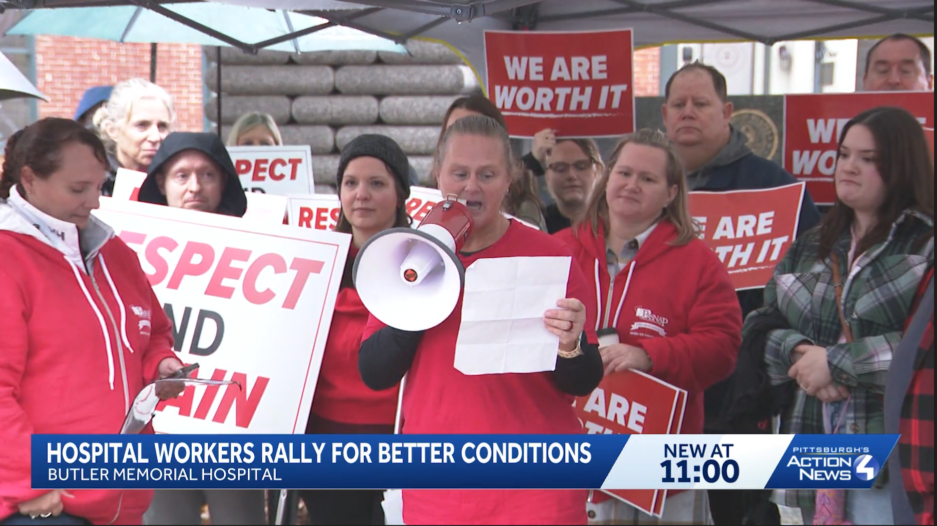 WTAE: Butler Hospital Workers Rally For Better Conditions