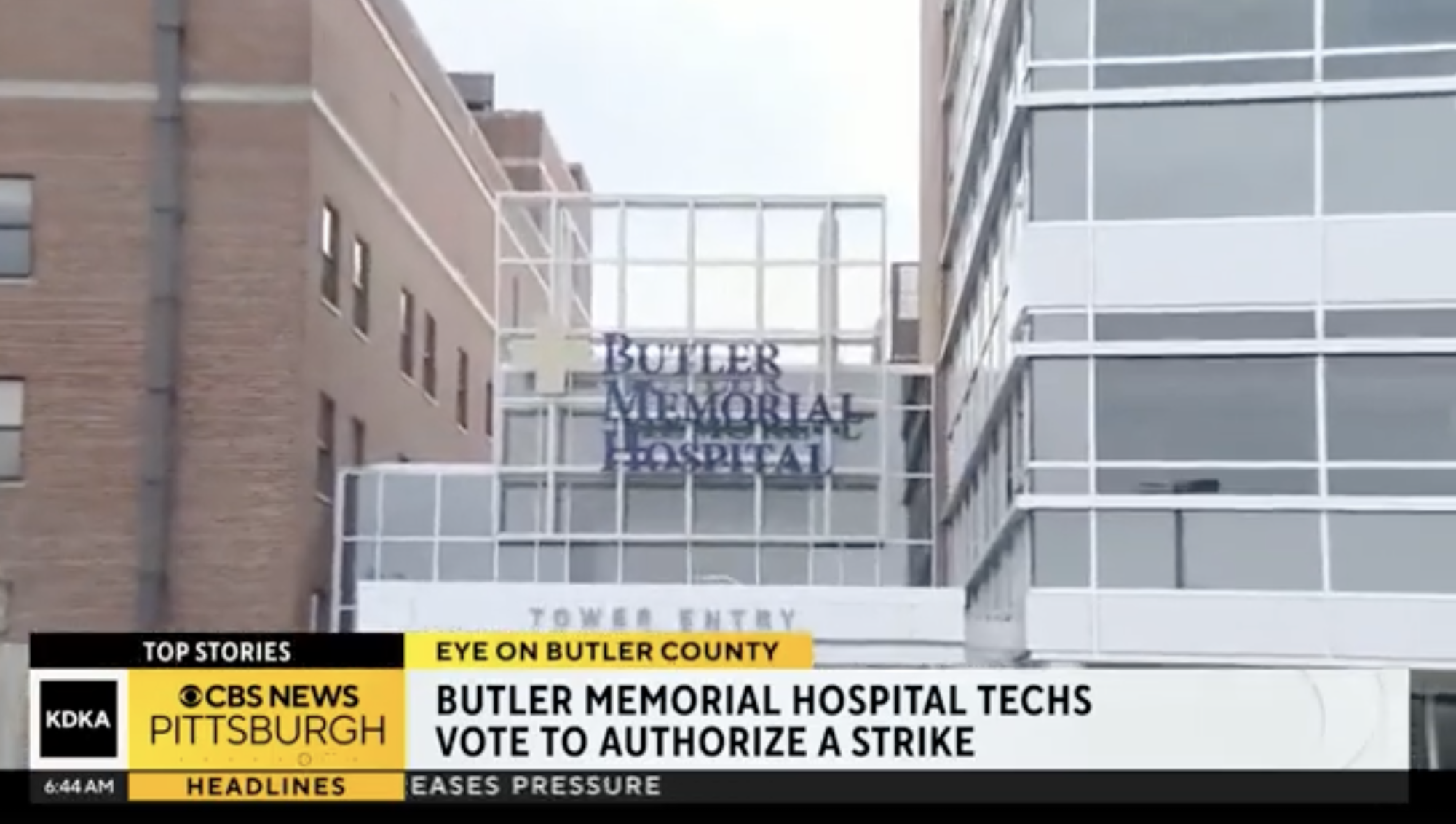 KDKA: Butler Memorial Hospital Techs Vote to Authorize Strike