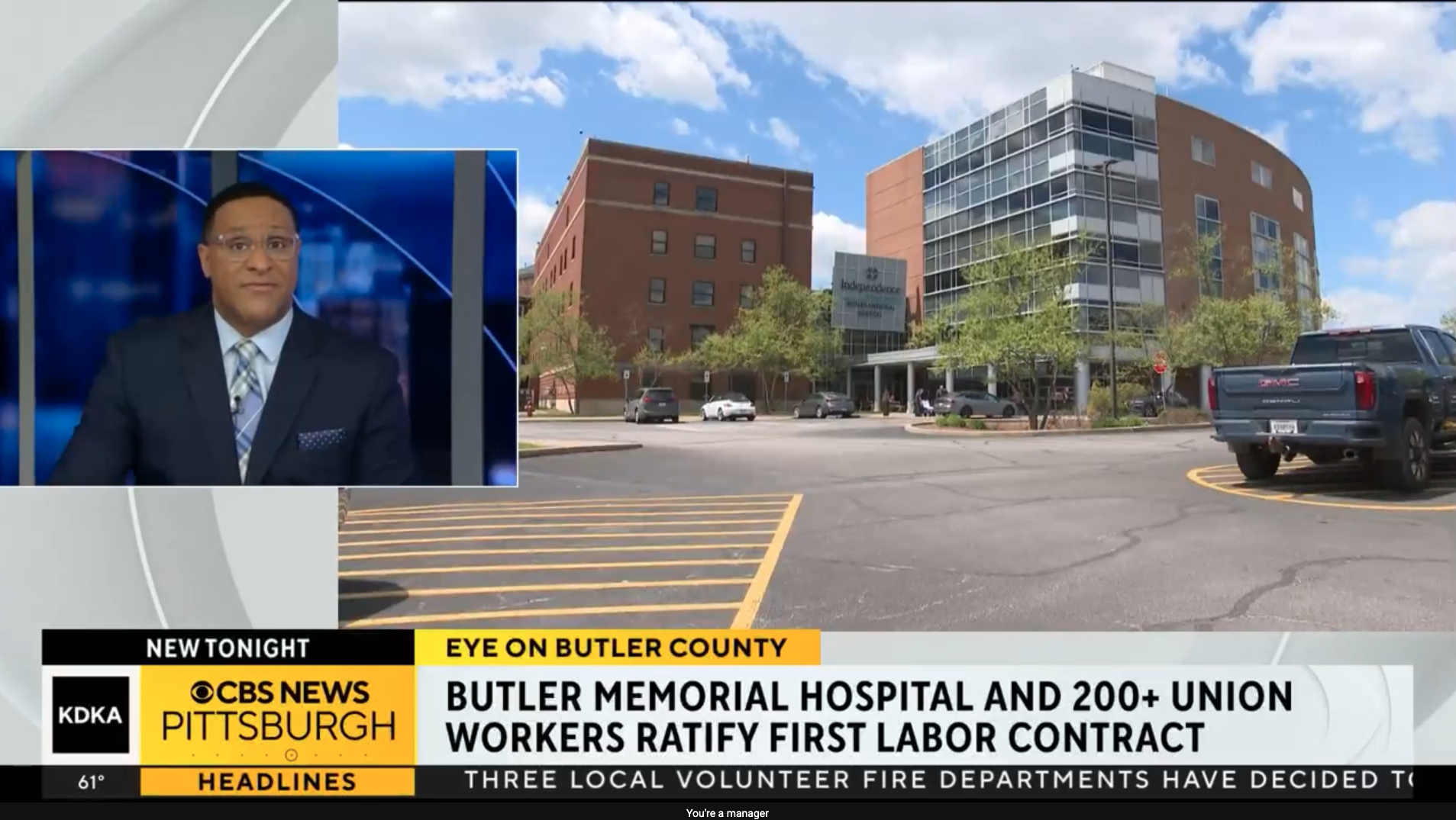 KDKA: Butler Memorial Hospital workers ratify first union contract, averting strike