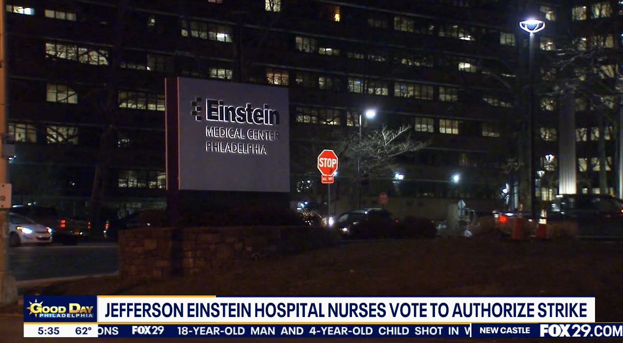 Fox29: Philadelphia nurses at Jefferson Einstein hospital vote to authorize strike